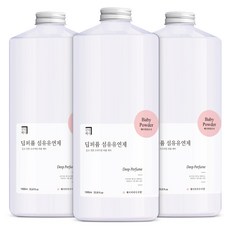 살림백서 딥퍼퓸 섬유유연제 베이비파우더향 본품, 1L, 3개