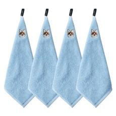 소프트터치 40수 코마사 고리수건 마이독자수, 스카이, 4개