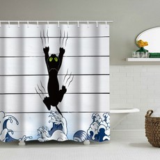 동물샤워커튼