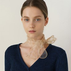 어몽 A CHECK ORGANZA SCARF