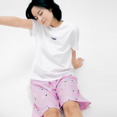 테라우드 여성용 5부 시어서커 파자마 하의 2p