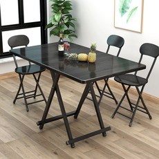 가구느낌 홈접이식 테이블 1200 x 600 x 740 mm, 블랙블랙
