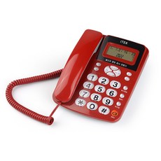 아이텍 발신자정보표시 CID 유선 전화기 레드, IK-320