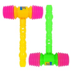 嗶嗶哨子手柄氣錘 兩入組, 黃綠色, 1組