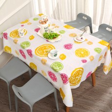 캐치 상큼 패턴 파티 테이블보 4p, 레몬, 90 x 137 cm