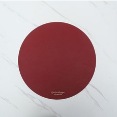 솔리드룸 심플 원형 테이블매트 2p, 레드, 38 x 38 cm