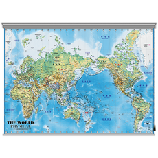 지도닷컴 대 지세 롤스크린형 세계지도 대형 210 x 150 cm, 지도