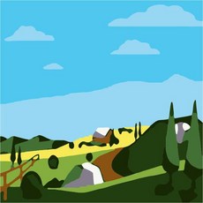 더웨일 DIY 유화 명화그리기 풍경 20 x 20 cm, 목장