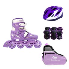 Wheelers ACE2 兒童直排輪溜冰鞋組合套裝, 1個, 紫色