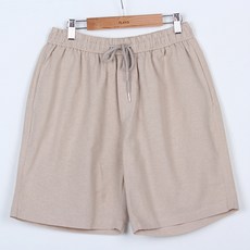 플레이즈 남성용 린넨혼방 여름 밴딩 반바지