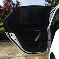 리얼사이드 자동차 썬쉐이드 햇빛가리개 차박 모기장 REAR SIDE 105 x 52 cm 2p, 블랙