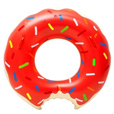 더나은 딸기 도넛 원형 대형 튜브 126cm, 혼합색상, 1개