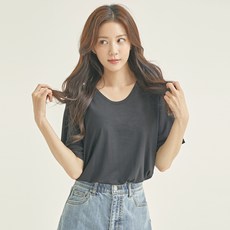 로엠 여성용 루즈핏 유넥 TR 티셔츠