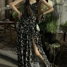 TheSirup 女款長開叉沙灘裝連身裙