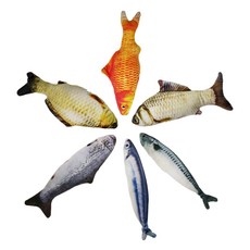 포시럽 반려동물 생선 인형 6종 세트, 혼합색상, 1세트
