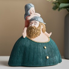 JHCOMPNAY 릴렉스 해피 패밀리 오브제, 그린