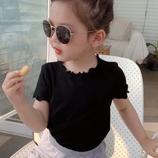 Arbe 여아용 물결 반팔 티셔츠