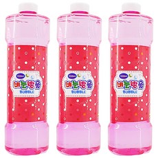 샤봉 비눗방울 리필액1000ml, 3개, 핑크 + 화이트 + 투명