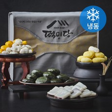 떡미당 부직포 선물세트 송편 500g + 앙꼬절편 390g + 밥알쑥인절미 600g + 크림찹쌀떡 400g (냉동), 1세트