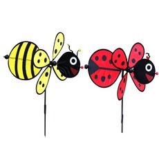 리빙다 큐티 꿀벌 + 무당벌레 바람개비 세트, 혼합색상, 1세트 혼합색상, 1세트