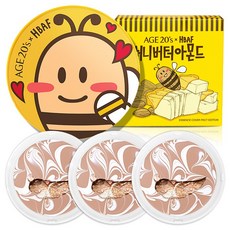 에이지투웨니스 허니버터 아몬드 에디션 에센스 커버팩트 케이스 + 리필 12.5g x 3p, 23호 화이트 라떼, 1세트
