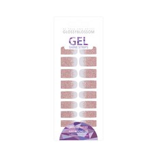 GLOSSYBLOSSOM 凝膠美甲貼 20入, 超真實立體美甲貼片, Gold Pink Gradation, 1組