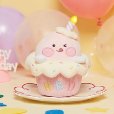 카카오프렌즈 반짝초 컵케익 HBD 멜로디 리틀어피치 인형쿠션, 혼합색상