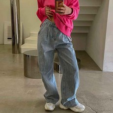 핀턱와이드청바지