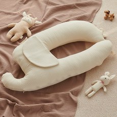 Attipas 側睡大象幼兒枕頭, 1個, 淺褐色