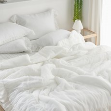 지베딩 프릴리 스노우리플 모달 이불, 화이트