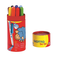 GIOTTO be-be 可洗式寶寶彩色筆 10色, 鮮豔色彩, 固定式筆頭設計, 1組
