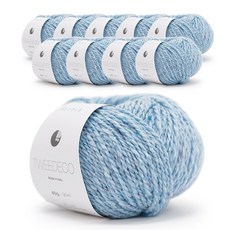 쎄비 트위드 에코 뜨개실 40g x 10p, 6 하늘, 10개