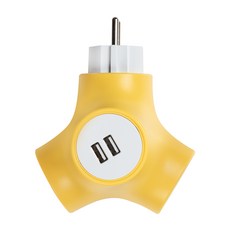 파워존 테트라포드 USB 오리지널 멀티탭 2구 PA-GEK-02SU2, 1개, 13cm, 크림옐로우