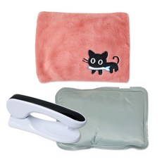 보성 충전식 온수 찜질기 파우치형 고양이 핑크