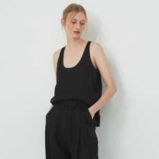 여성용 PALAZZO SLEEVELESS LINEN 나시 티셔츠