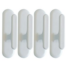 생활살림 벽부착 다용도 홀딩 후크, 화이트, 4개