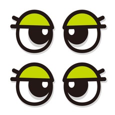제제데코 차량용 왕눈이 졸음운전 리플렉터 안전 반사 스티커 12~13cm 2종 x 2p 세트 A011 + 자석 스티커, 랜덤발송(자석 스티커), 1세트