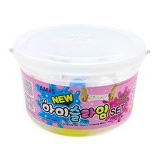 AMOS Kids DIY史萊姆組，透明+黃色+粉紅色+天空藍，適用年齡：8 歲以上, 透明+黃色+粉色+天空藍, 1組