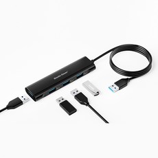 베이직기어 4포트 무전원 멀티포트 USB 3.0 허브, 블랙 - 이미지 5