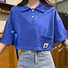 파란색크롭티
