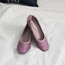 벨라노이 여성용 깔끔한 핫픽스 보석장식 사각코 발편한 웨지힐 플랫슈즈 4cm
