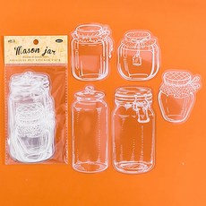 마다꾸미 다이어리 북마크 DIY 압화 꽃 책갈피 코팅지 5종 x 4p 세트 메이슨자, 1세트