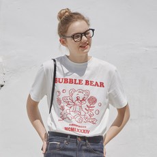파베르핑거 여성용 TEDDY BEAR 반팔 티셔츠