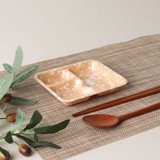 레트로 분식 떡볶이 팝 세칸접시, BROWN, 4개