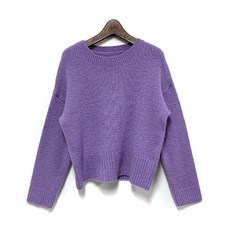 여성용 뽀송이 라운드 니트