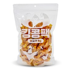 킹콩팩 강아지 간식, 혼합맛(닭가슴살/고구마), 1kg, 1개 - 킹콩스틱