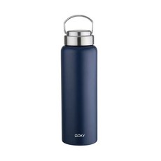 WOKY 沃廚 台灣公司貨 提手輕芯鈦瓷易潔層保溫瓶, 夜幕藍, 800ml, 1個