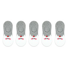 박군 여성용 학생 과일이 좋아 덧신 5족
