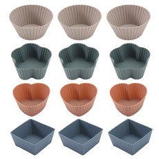 Select To You矽膠烘焙瑪芬杯 4種組, 混色, 3組