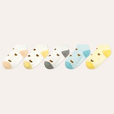 TR테디베어 키즈 논슬립 미니 베어 스니커즈 양말 5족 세트 R테디베어 키즈 논슬립 미니 베어 스니커즈 5족 세트